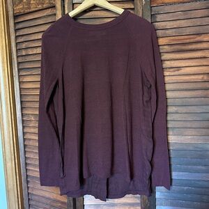 LOFT Women's Burgundy Long Sleeve Top